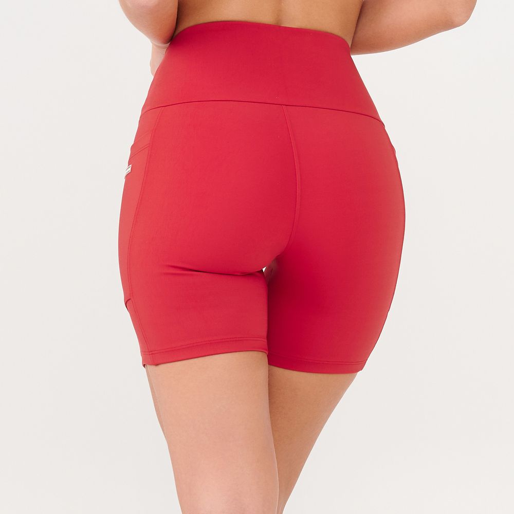 short-essential-vermelho-velvet-poliamida-com-bolso-vermelho-p 2