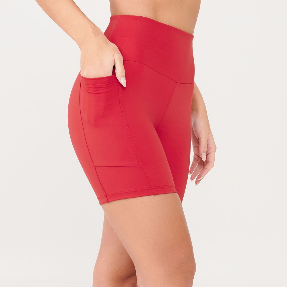 short-essential-vermelho-velvet-poliamida-com-bolso-vermelho-p 4