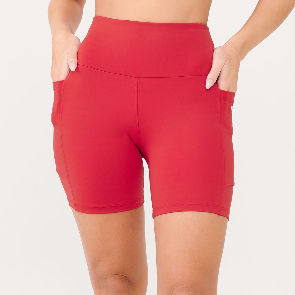 short-essential-vermelho-velvet-poliamida-com-bolso-vermelho-p 5