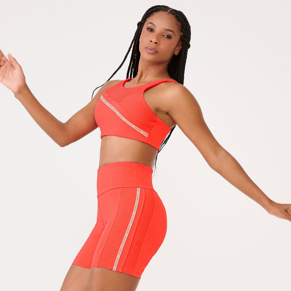 short-success-flower-coral-poliamida-e-canelado-laranja-p 6