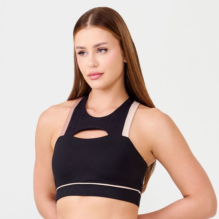 Top Collision Preto Poliamida Com Bojo