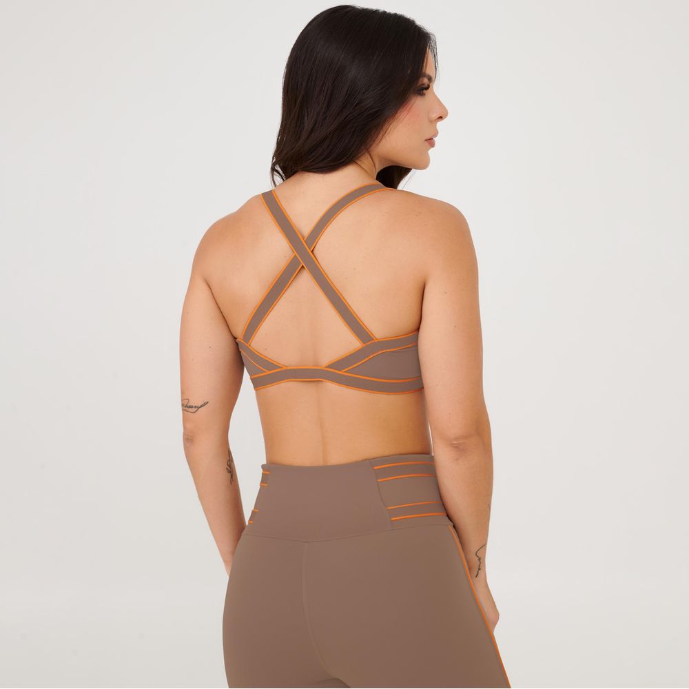 short-fantastic-castanho-poliamida-marrom-p 2