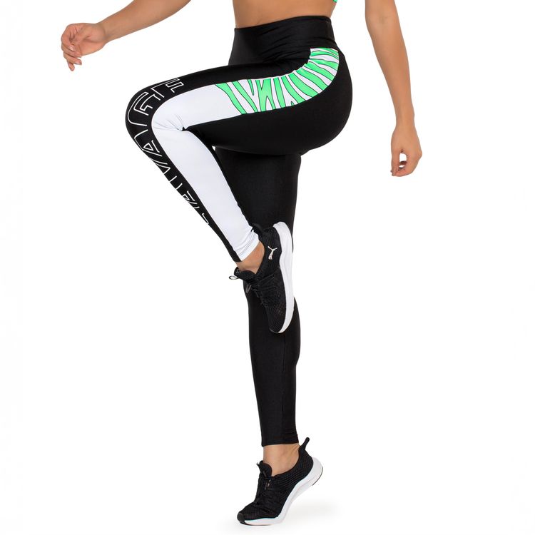 Legging Savage Preto Platinado e Estampa Emborrachada