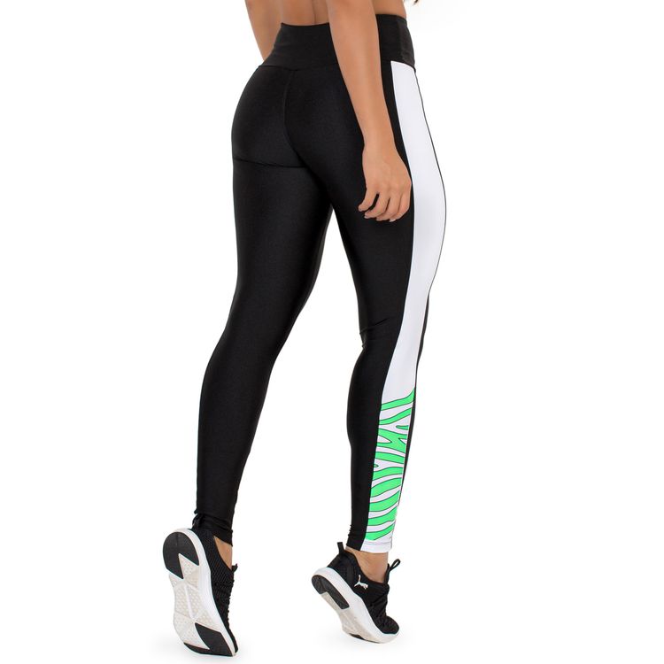 Legging Savage Preto Platinado e Estampa Emborrachada