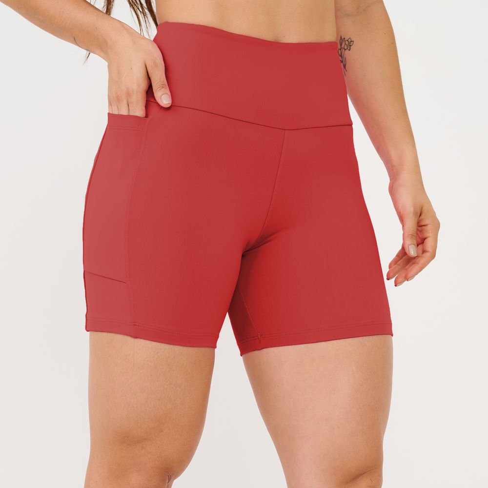 short-essential-marrom-em-suplex-poliamida-com-bolso-laranja-p 3