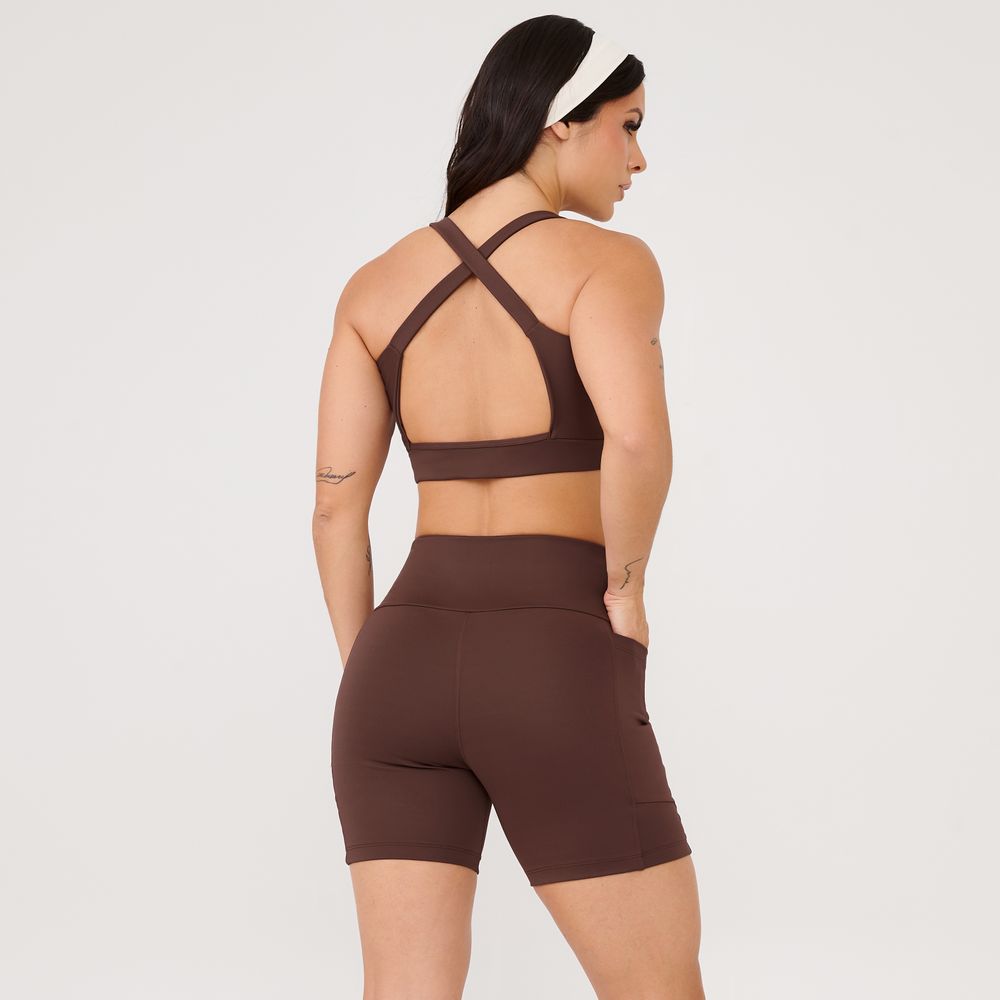 short-essential-marrom-chocolamore-poliamida-com-bolso-marrom-p 2