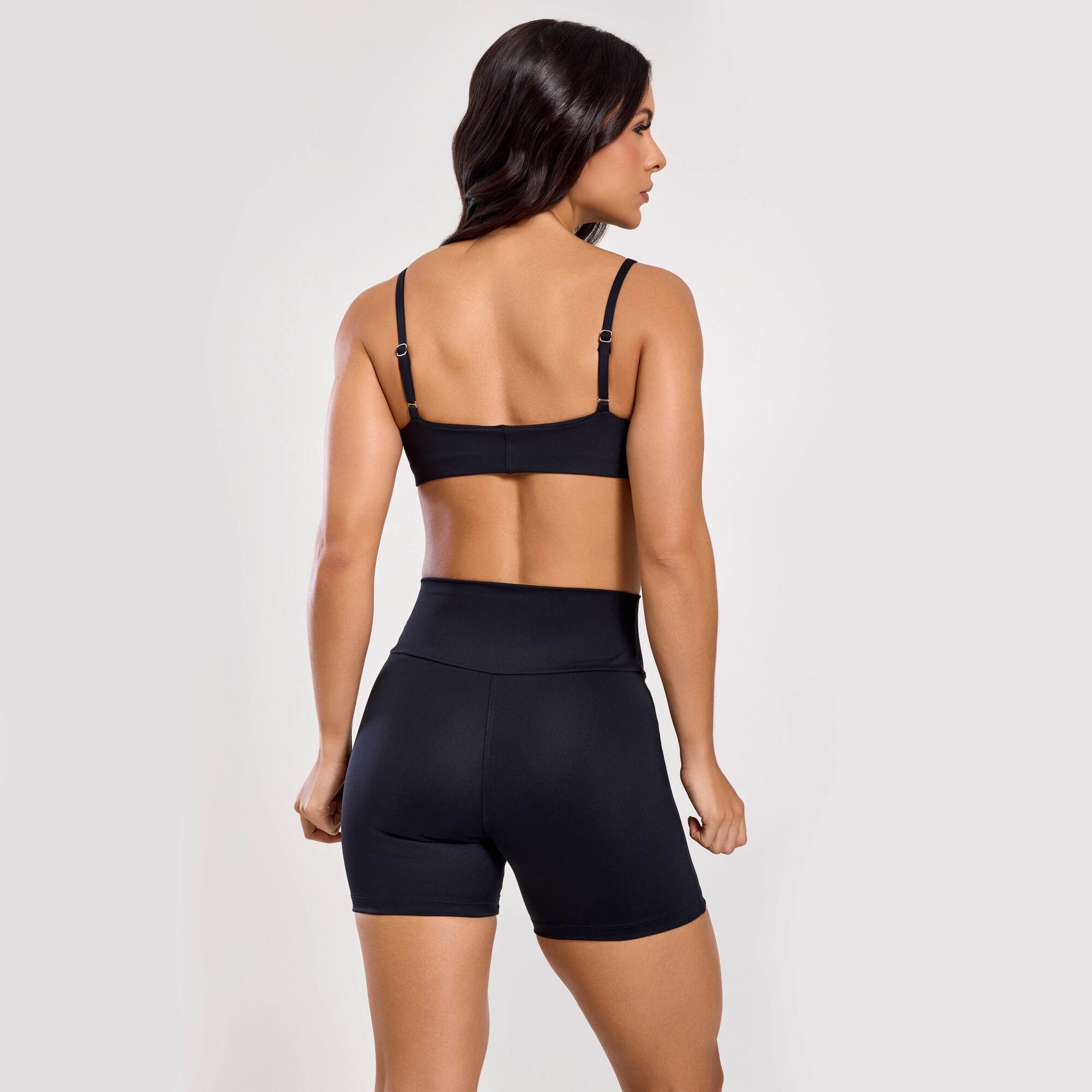 Conjunto Short Fitness Sem Costura Preto | Donna Carioca