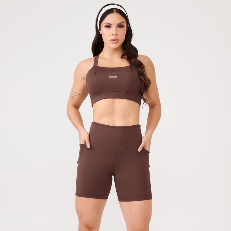 short-essential-marrom-chocolamore-poliamida-com-bolso-marrom-p 1