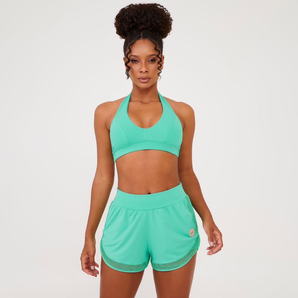 SHORT SOLTINHO BARRA TELA VERDE CACATUA POLIAMIDA SOFT