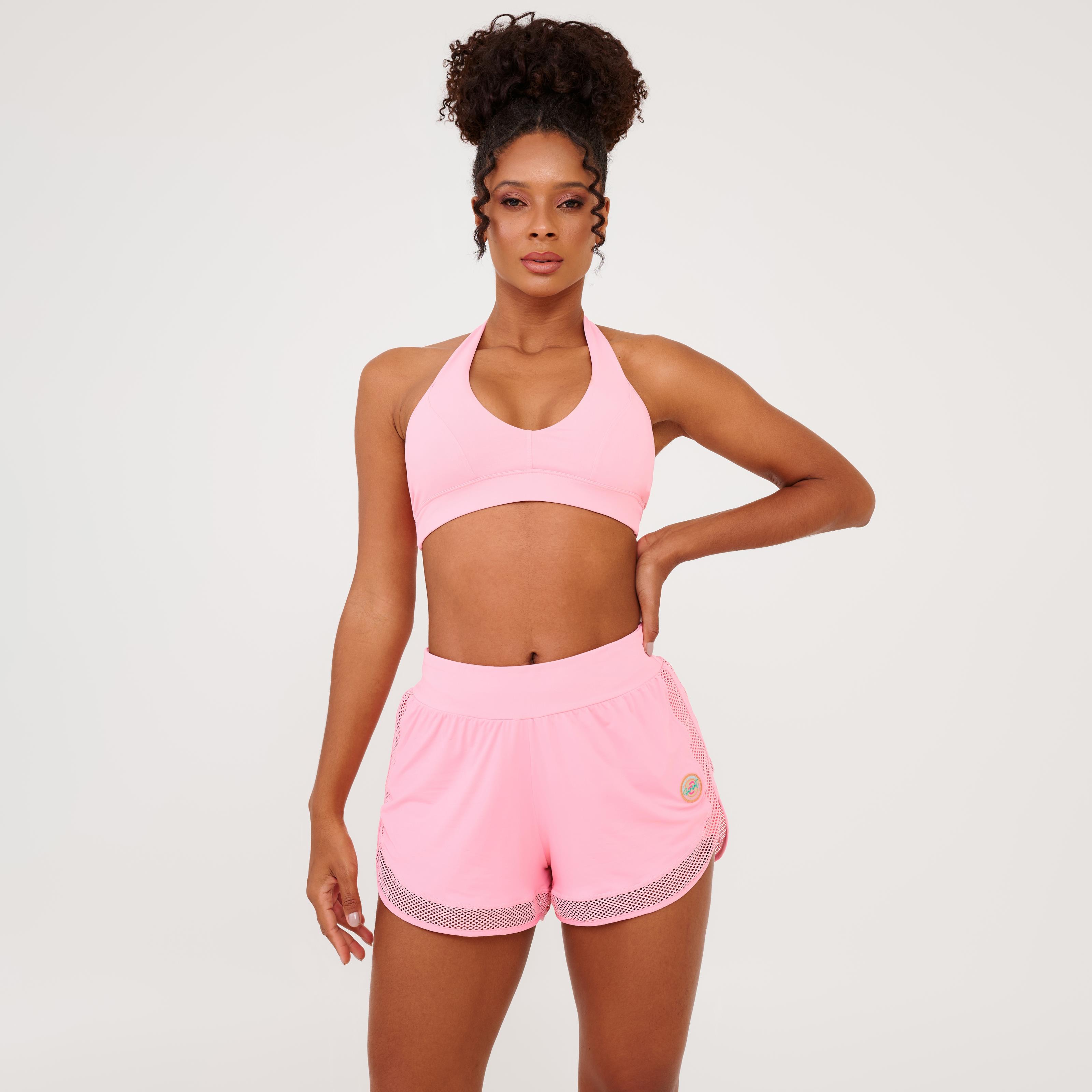 SHORT SOLTINHO BARRA TELA ROSA PRINCESS POLIAMIDA SOFT