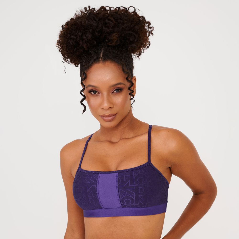 TOP J WINNER DNNC ALÇAS REGULÁVEIS ROXO DUBAI TEXTURIZADO COM BOJO