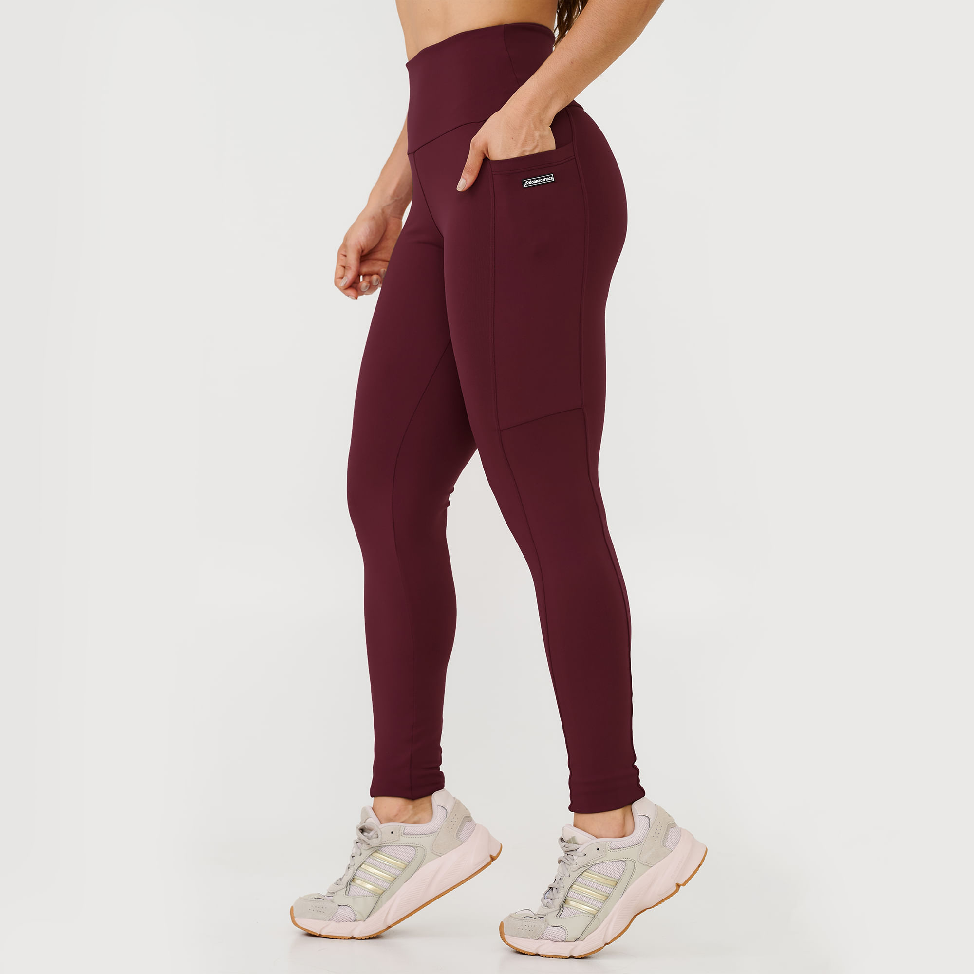 LEGGING ESSENTIAL VINHO VALENTINO POLIAMIDA COM BOLSO