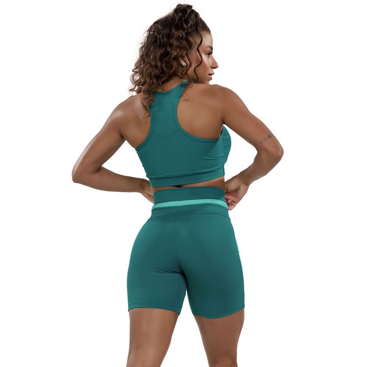 Short Unstoppable Verde Selva Poliamida Com Estampa Emborrachada