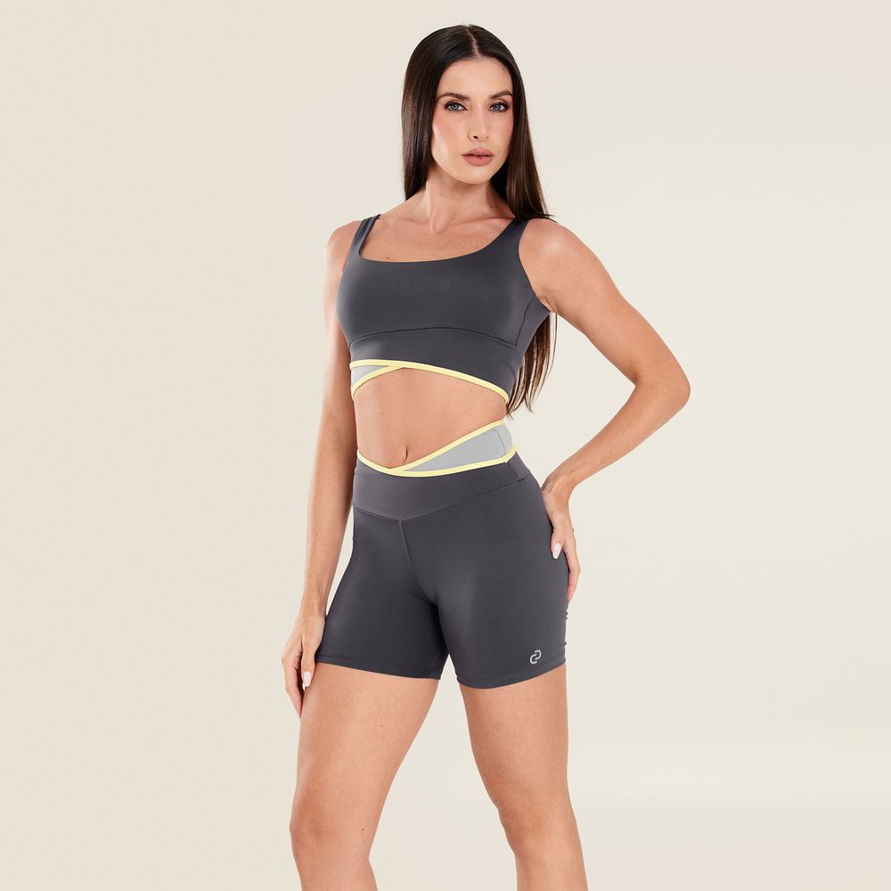 SHORT BALANCE CINZA CARBOX POLIAMIDA